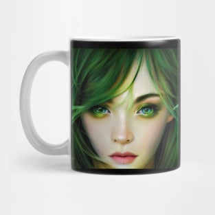 Elf Woman with Green eyes Mug